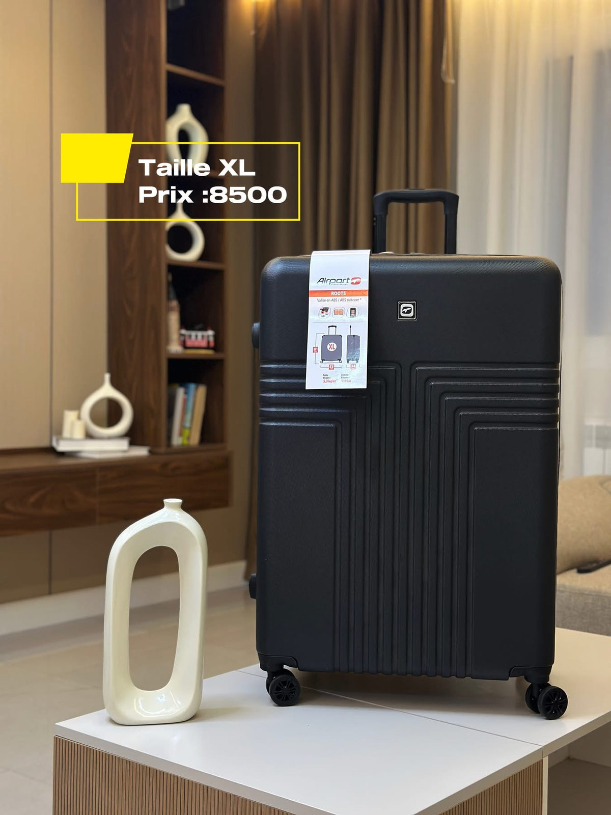 AIRPORT très grande valise original 38KG noir