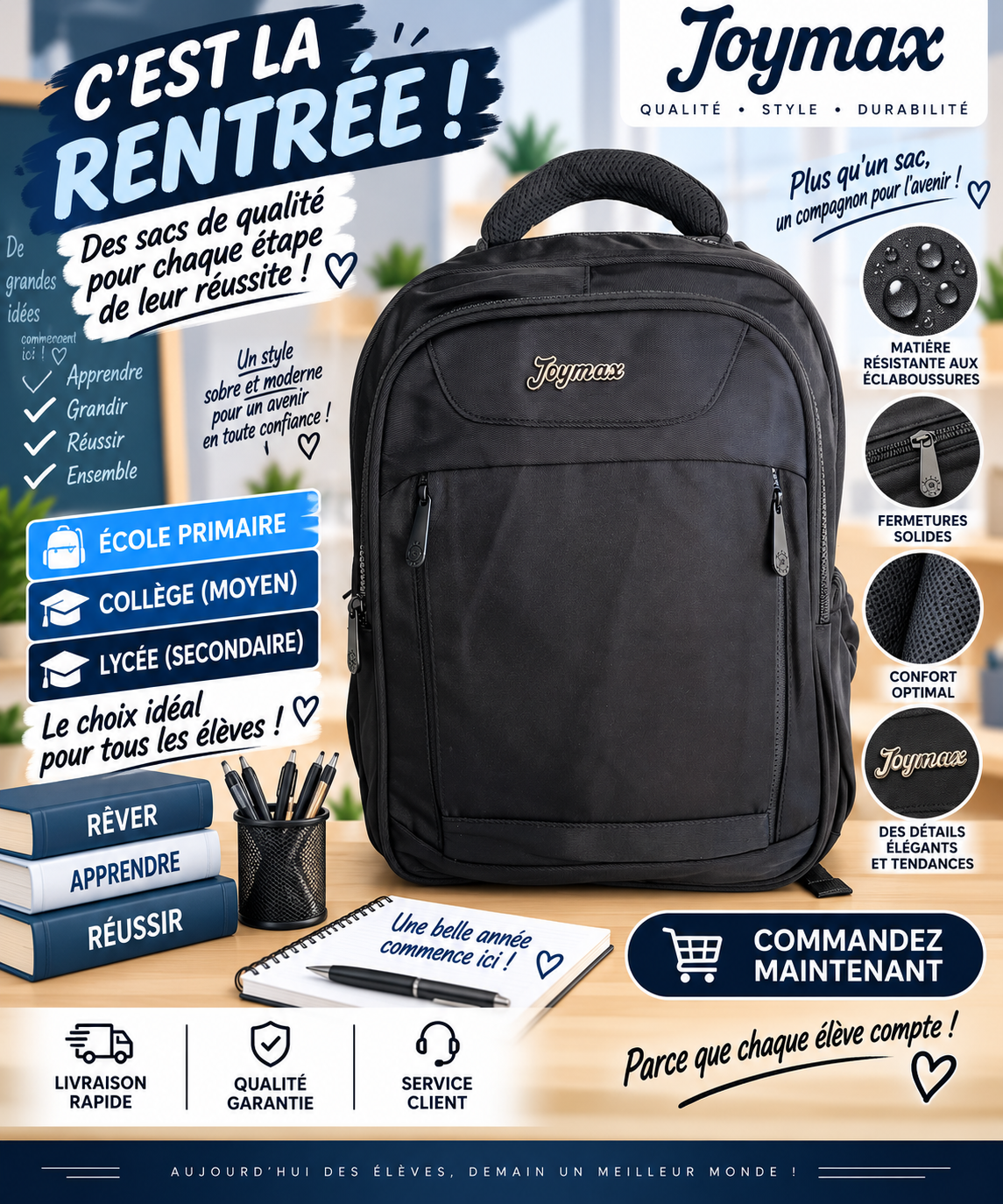 Sac à dos PRIM MOY LYCÉ 2601-1 noir