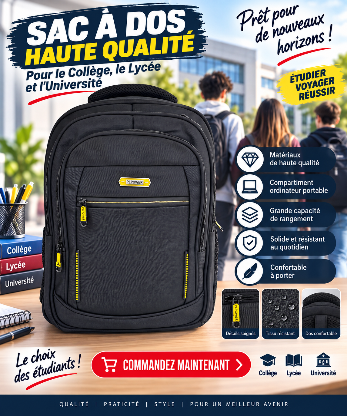 Sac à dos porte pc 2601-10 noir