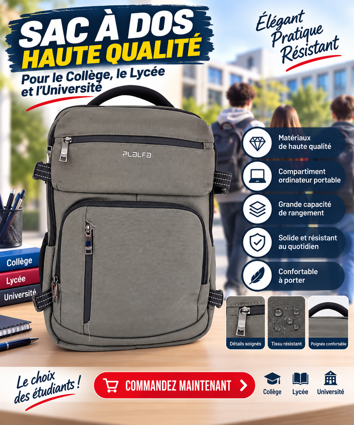Sac à dos porte pc 2601-12 marron