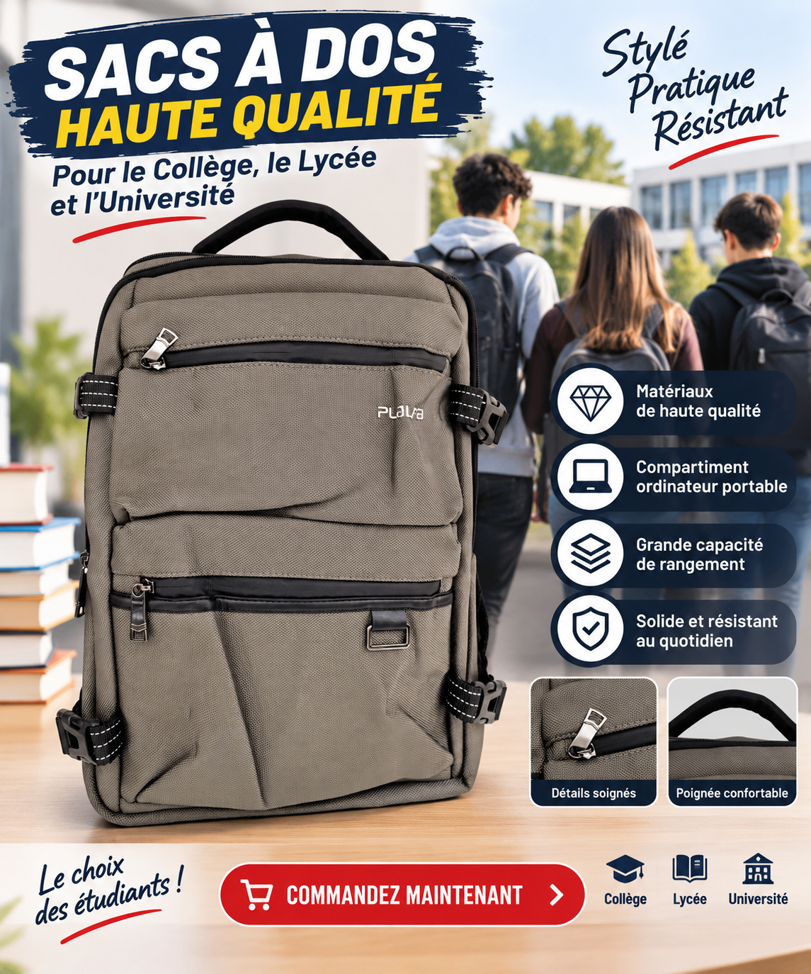 Sac à dos porte pc 2601-13 marron