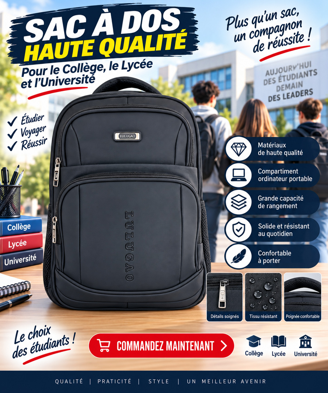 Sac à dos porte pc 2601-15 noir