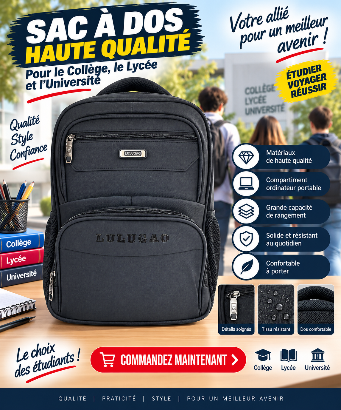 Sac à dos porte pc 2601-16 noir