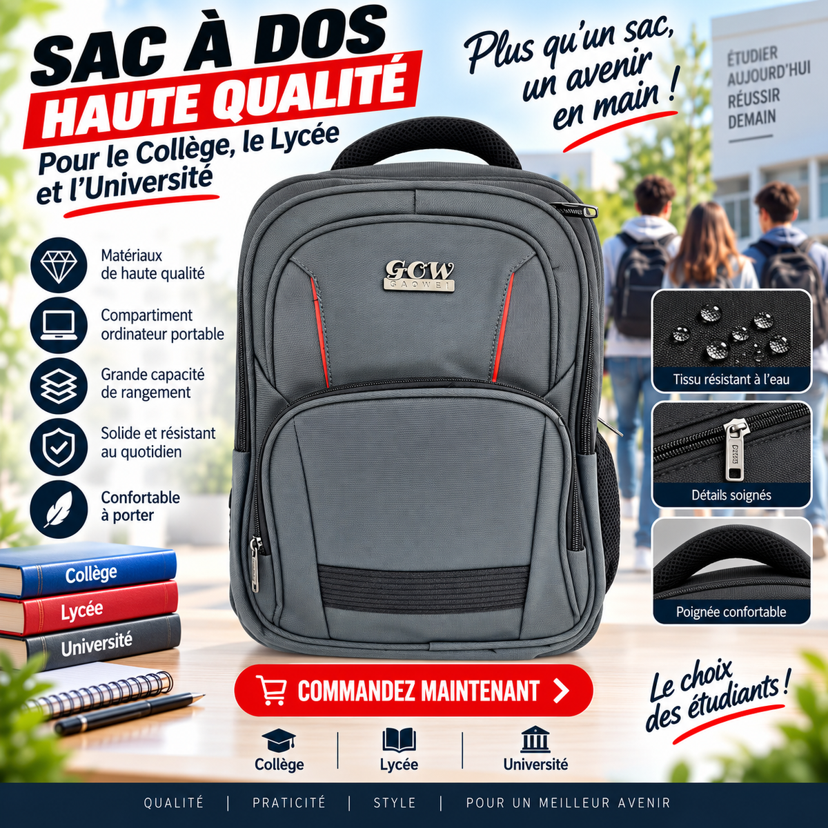 Sac à dos porte pc 2601-4 gris
