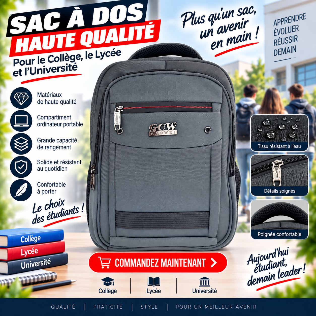 Sac à dos porte pc 2601-5 gris
