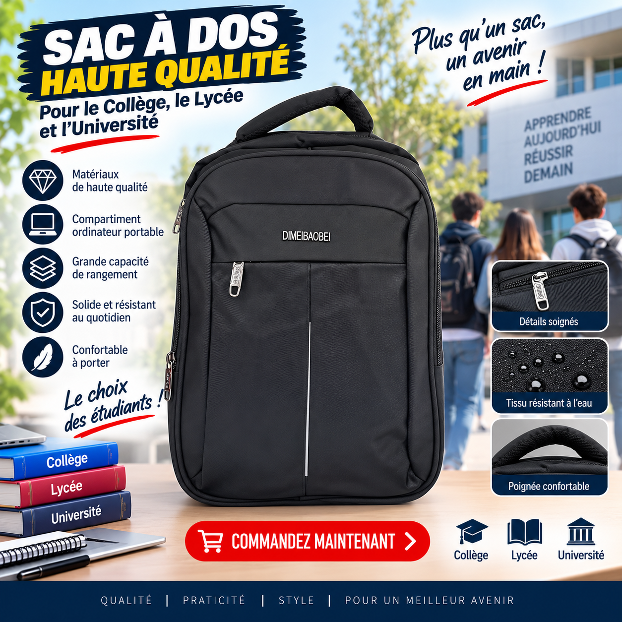 Sac à dos porte pc 2601-7 noir
