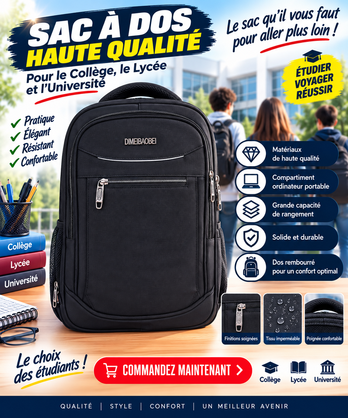 Sac à dos porte pc 2601-9 noir