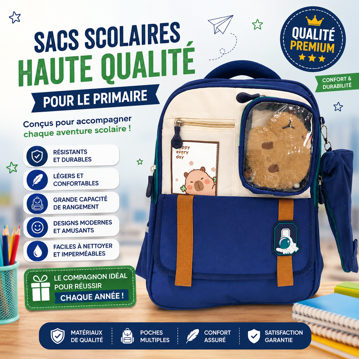 Sac à dos PRIM MOY LYCÉ 2604-1 bleu bei mar