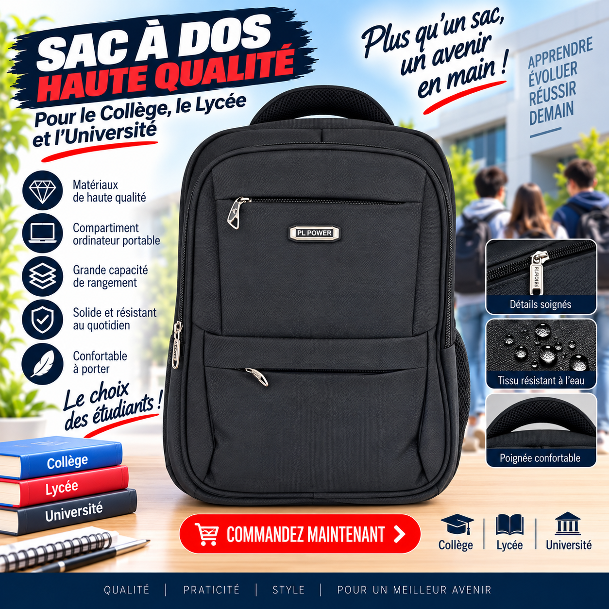Sac à dos porte pc 2608-1 noir