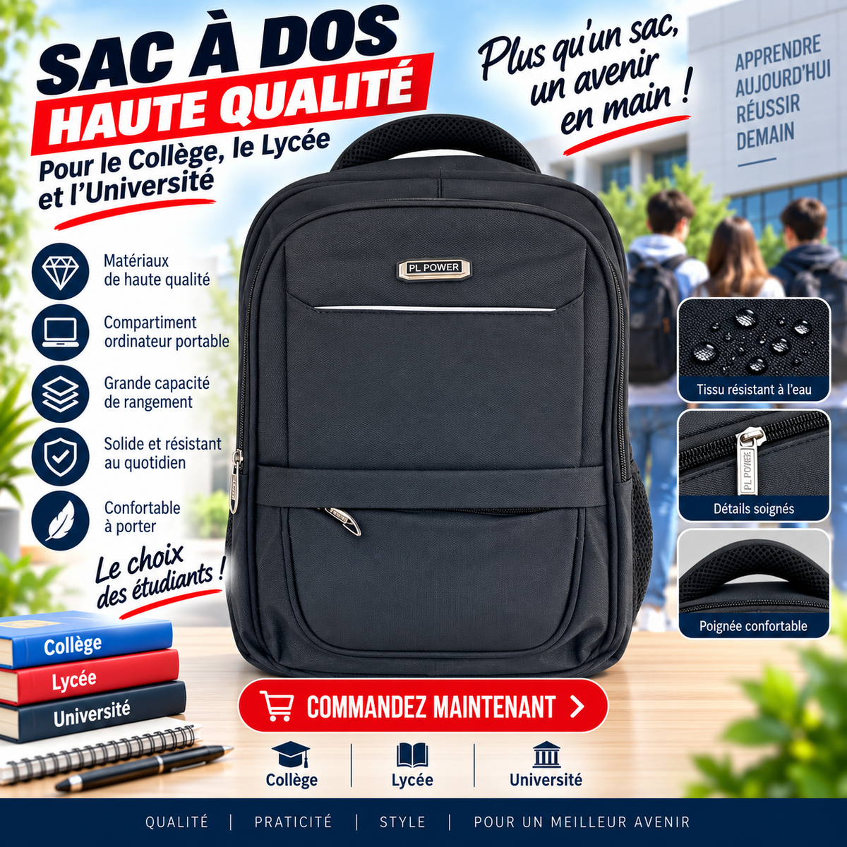 Sac à dos porte pc 2608-5 noir