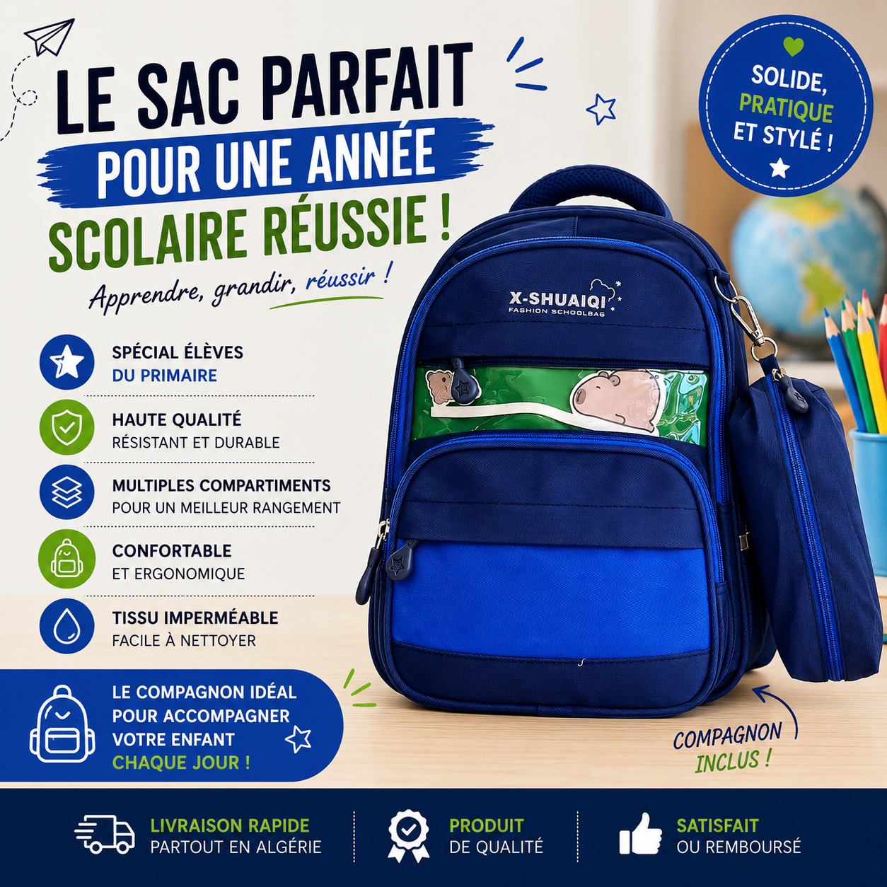 Sac à dos PRIM MOY LYCÉ 2626-14 bleu
