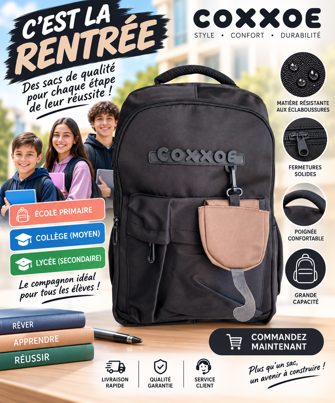 Sac à dos PRIM MOY LYCÉ 417 noir