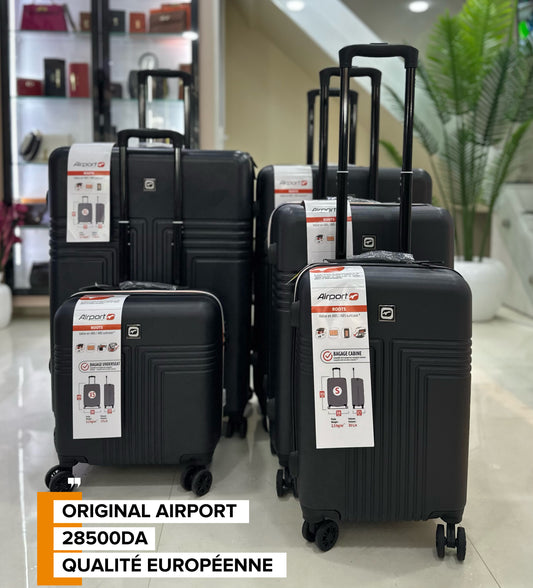 AIRPORT série de 5 valises noir originales