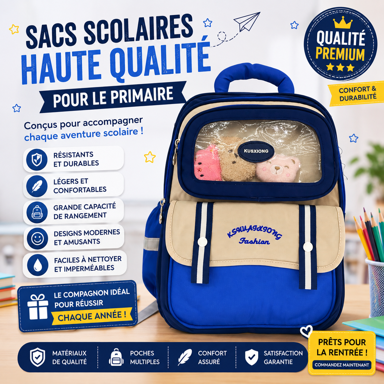 Sac à dos PRIM MOY LYCÉ 7001 bleu
