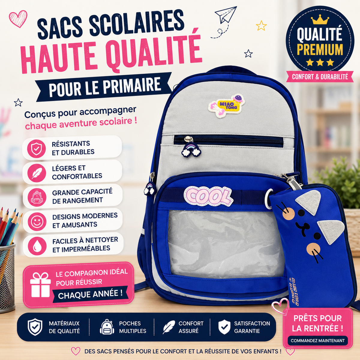 Sac à dos PRIM MOY LYCÉ 8070 bleu