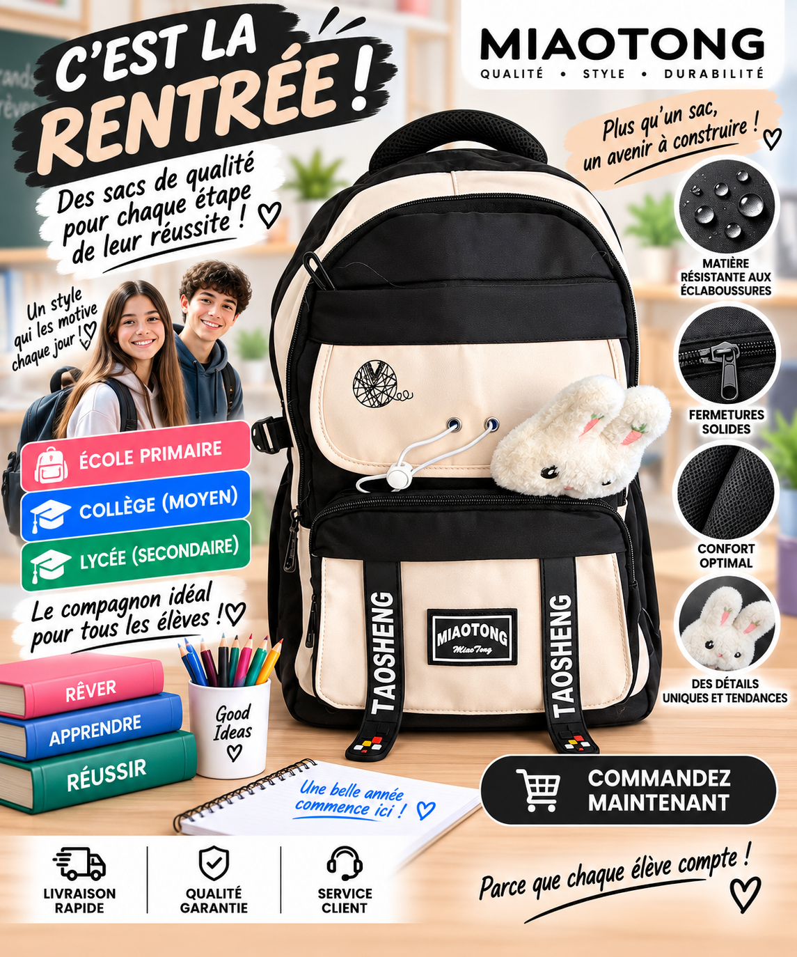 Sac à dos PRIM MOY LYCÉ 9792 noir