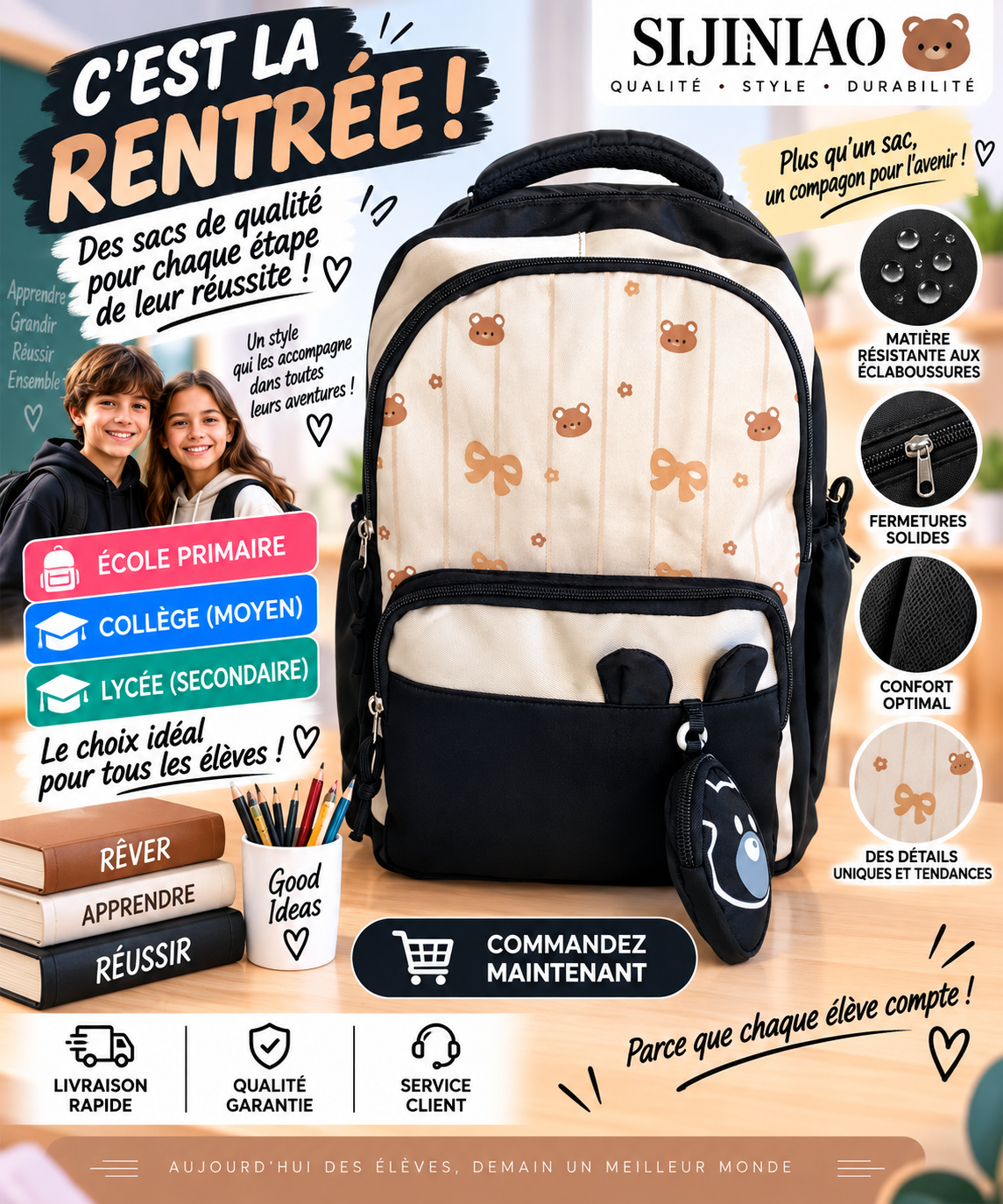 Sac à dos PRIM MOY LYCÉ 9930 noir