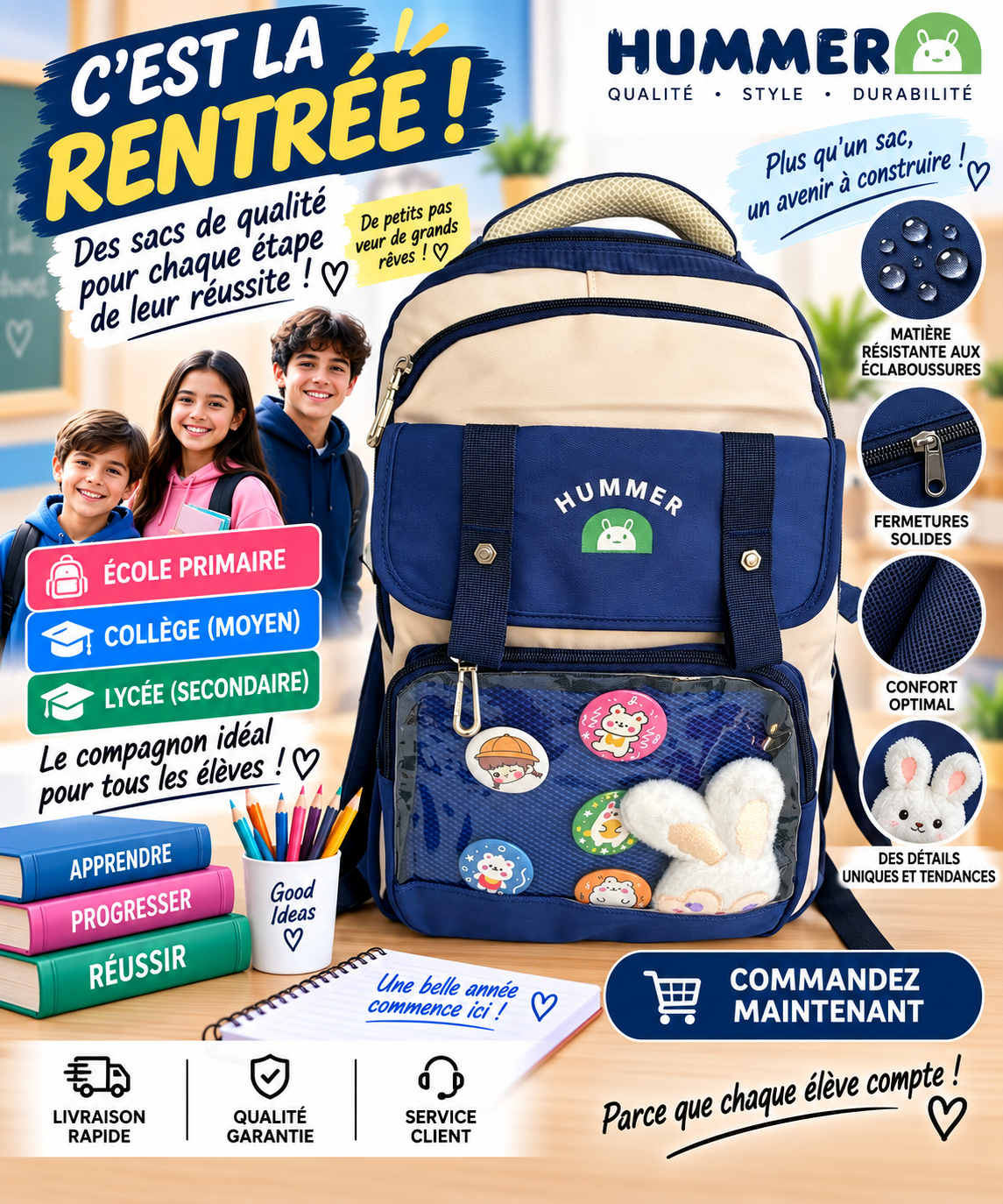 Sac à dos PRIM MOY LYCÉ A 121 bleu