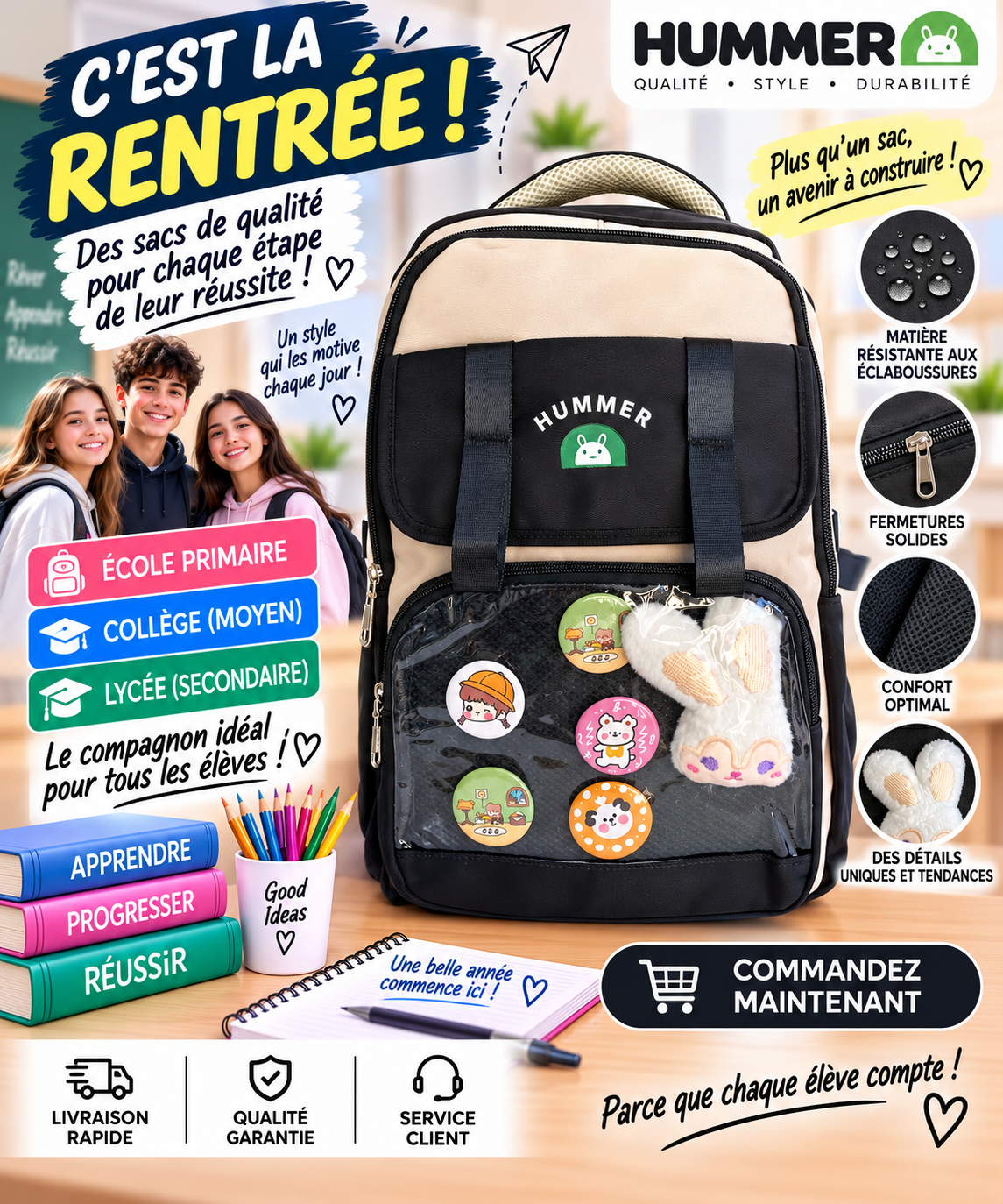 Sac à dos PRIM MOY LYCÉ A 121 noir