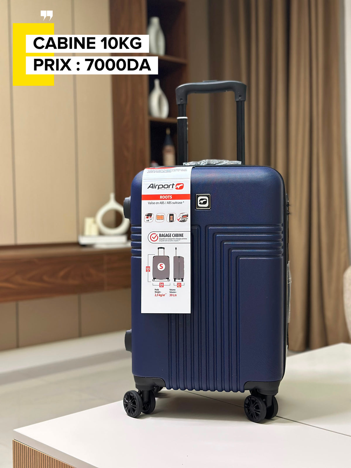 AIRPORT valise cabine original 10KG BLEU