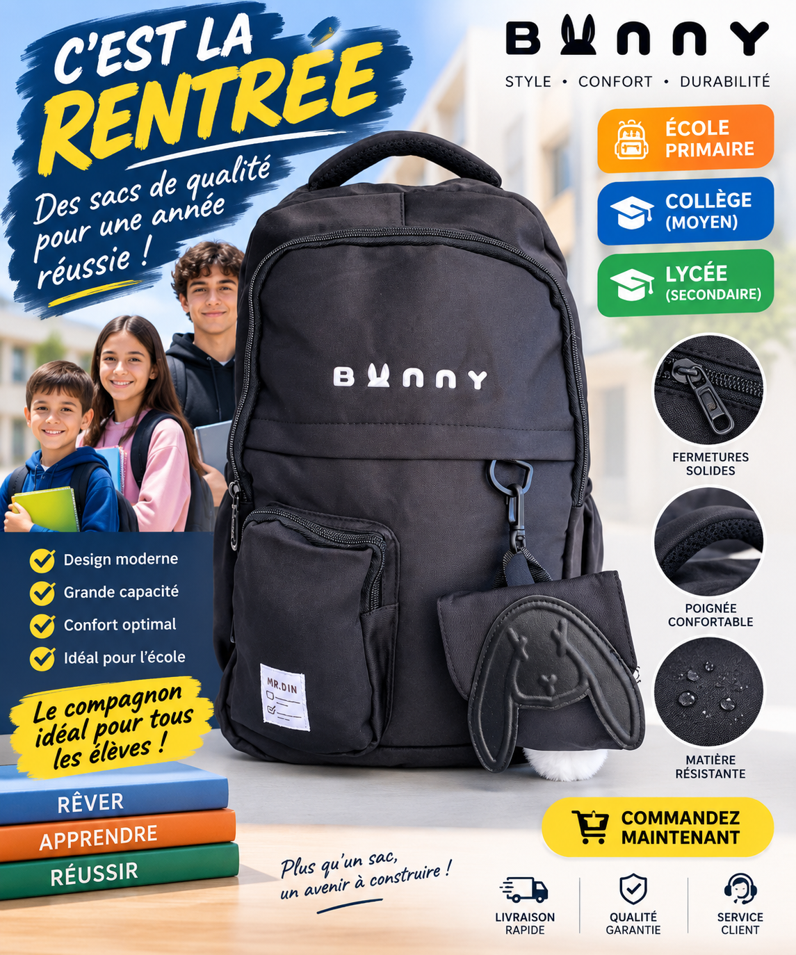 Sac à dos PRIM MOY LYCÉ D 051 noir